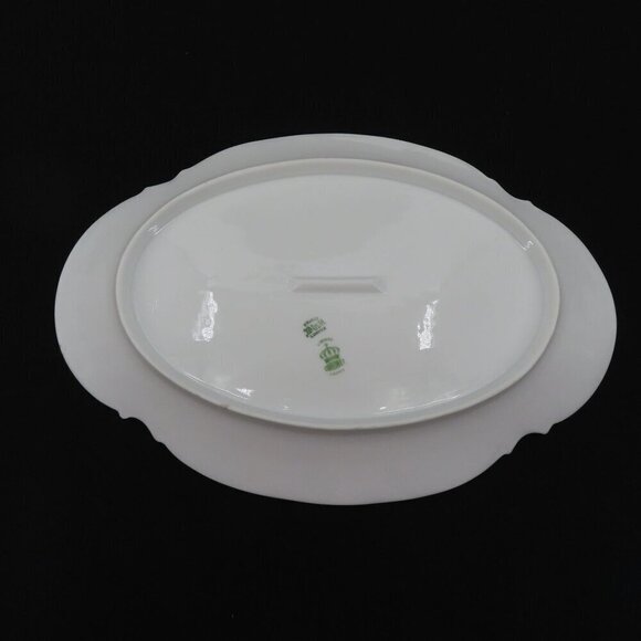 Coronet Limoges France 14in Pink Yellow Rose Flower Floral Swag Oval Platter VTG - Picture 6 of 9